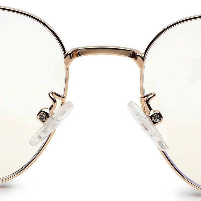 Frostis Black & Gold Small Full Rim Hexagonal Computer Glasses for Men & Women — Hashtag Eyewears