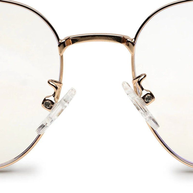 Frostis Golden Small Full Rim Hexagonal Computer Glasses for Men & Women — Hashtag Eyewears