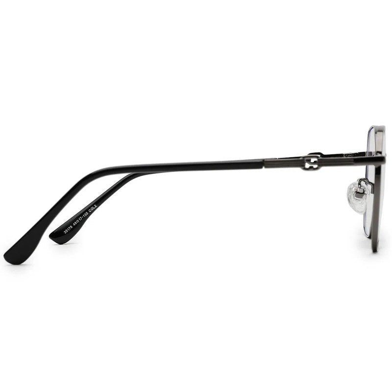 Frostis Grey Small Full Rim Hexagonal Computer Glasses for Men & Women — Hashtag Eyewears