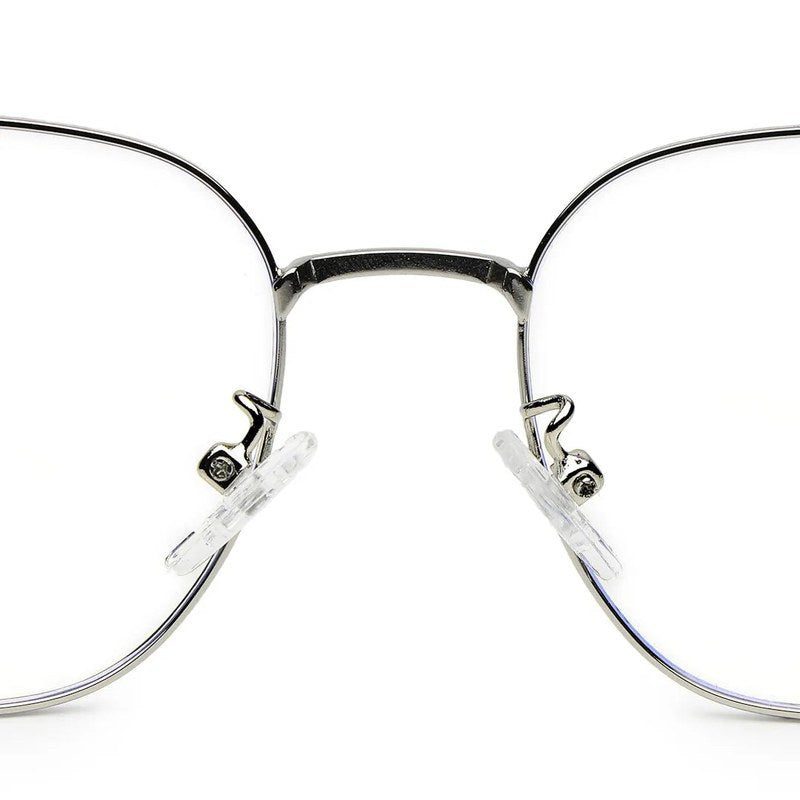 Frostis Silver & Purple Small Full Rim Hexagonal Computer Glasses for Men & Women — Hashtag Eyewears