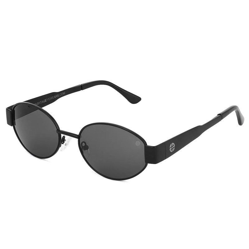 Fynora Black Medium Full Rim Oval Sunglasses for Women — Hashtag Eyewears