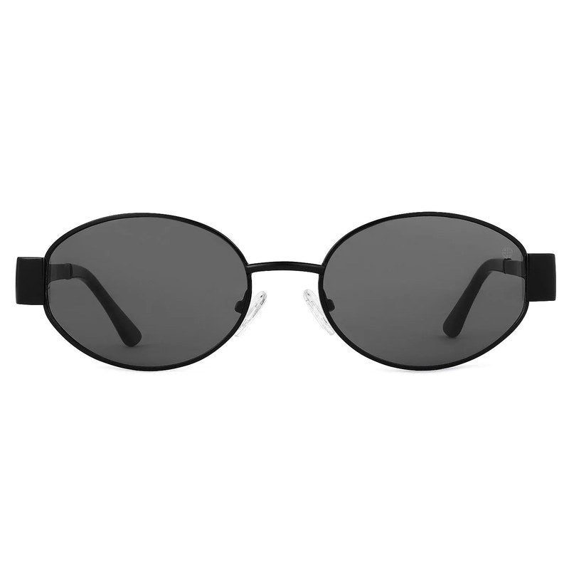 Fynora Black Medium Full Rim Oval Sunglasses for Women — Hashtag Eyewears