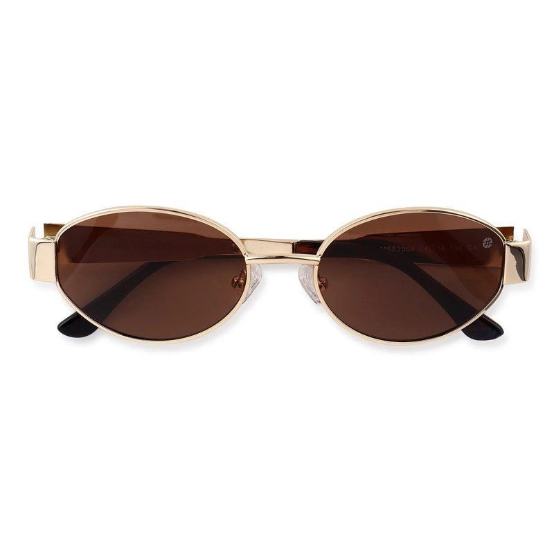 Fynora Brown Medium Full Rim Oval Sunglasses for Women — Hashtag Eyewears