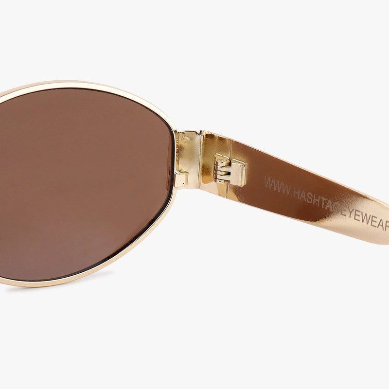 Fynora Brown Medium Full Rim Oval Sunglasses for Women — Hashtag Eyewears