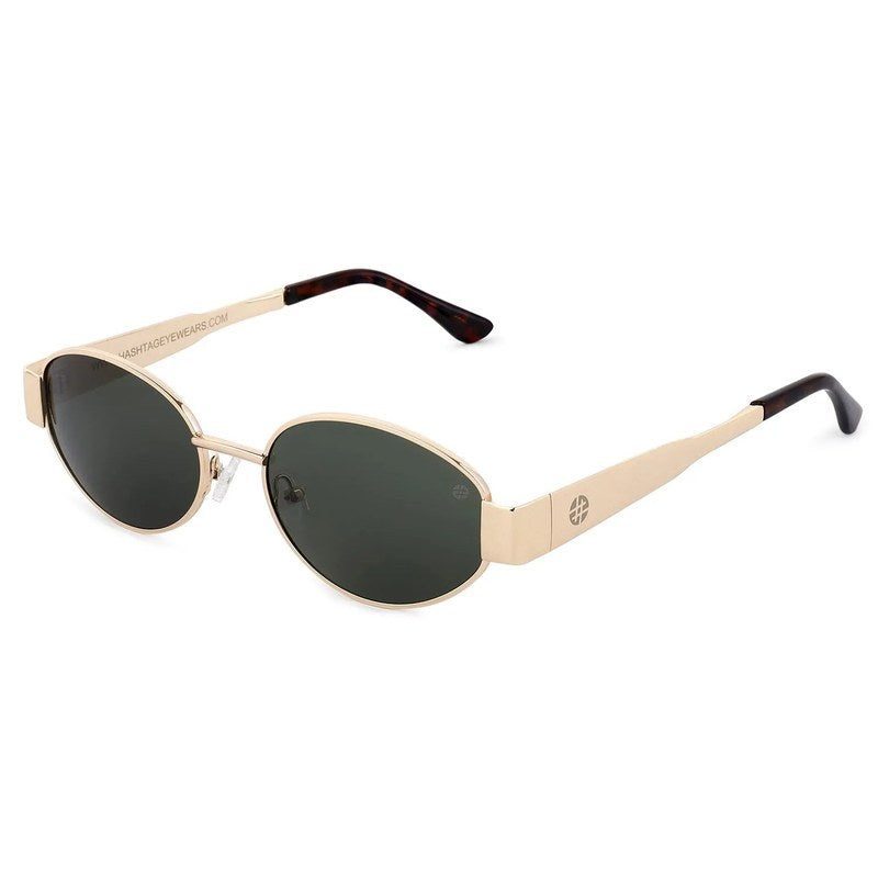 Fynora Green Medium Full Rim Oval Sunglasses for Women — Hashtag Eyewears