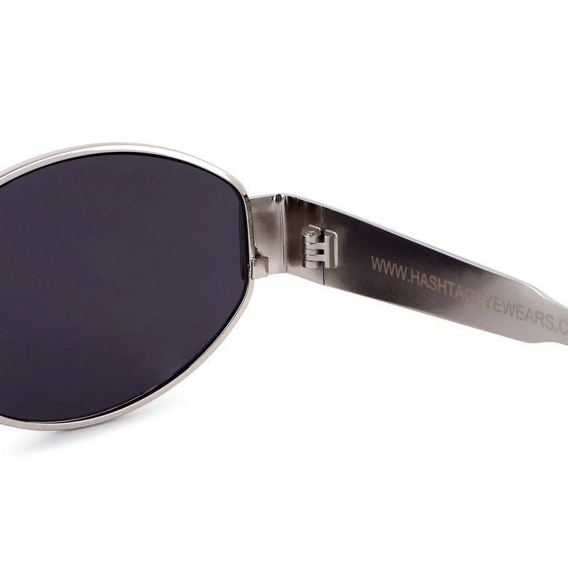 Fynora Silver Medium Full Rim Oval Sunglasses for Women — Hashtag Eyewears