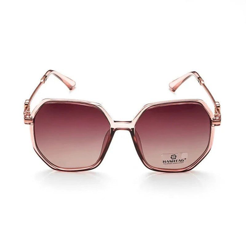 Fyreon Brown Large Full Rim Hexagonal Sunglasses for Women — Hashtag Eyewears