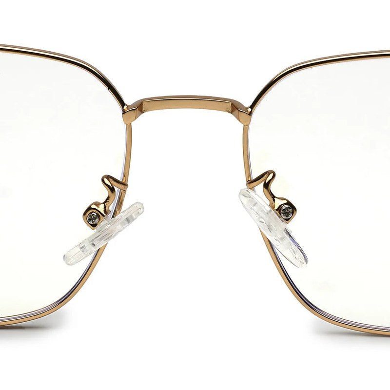 Fyrion Black & Gold Medium Full Rim RECTANGLE Computer Glasses for Men & Women — Hashtag Eyewears