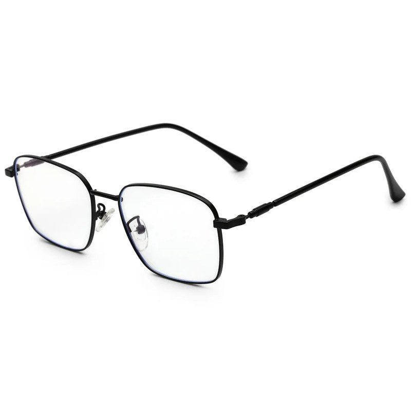 Fyrion Black Medium Full Rim RECTANGLE Computer Glasses for Men & Women — Hashtag Eyewears