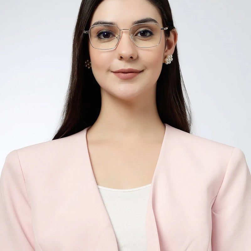 Fyrion Golden Medium Full Rim RECTANGLE Computer Glasses for Men & Women — Hashtag Eyewears