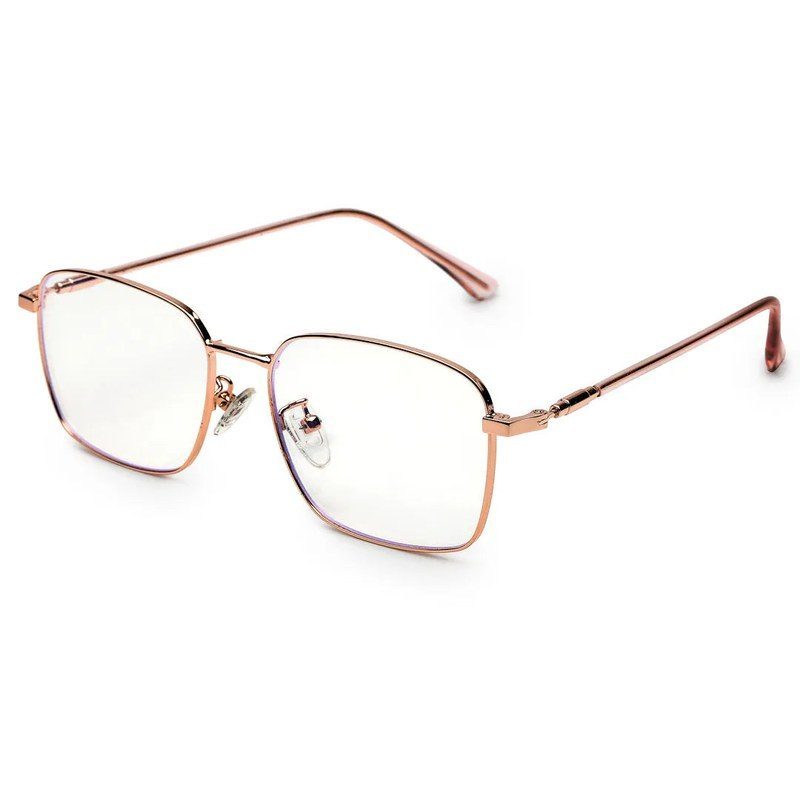 Fyrion Rose Gold Medium Full Rim RECTANGLE Computer Glasses for Men & Women — Hashtag Eyewears