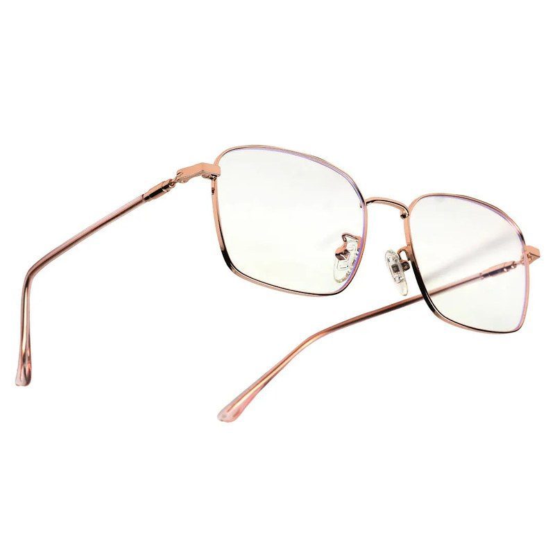 Fyrion Rose Gold Medium Full Rim RECTANGLE Computer Glasses for Men & Women — Hashtag Eyewears