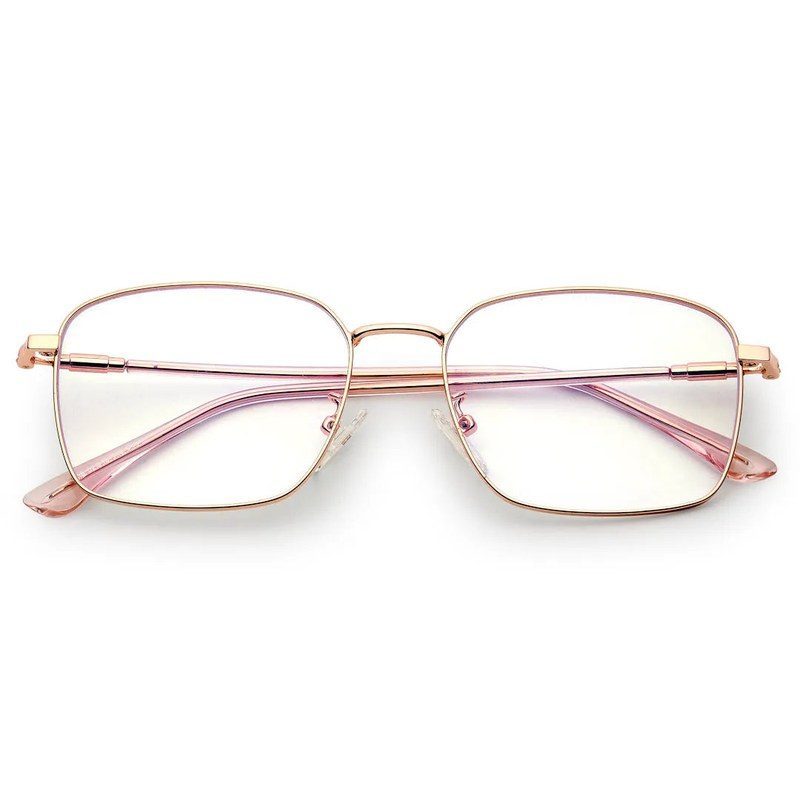 Fyrion Rose Gold Medium Full Rim RECTANGLE Computer Glasses for Men & Women — Hashtag Eyewears