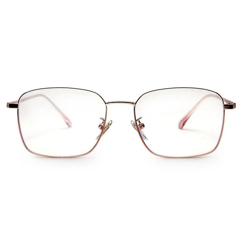 Fyrion Rose Gold Medium Full Rim RECTANGLE Computer Glasses for Men & Women — Hashtag Eyewears