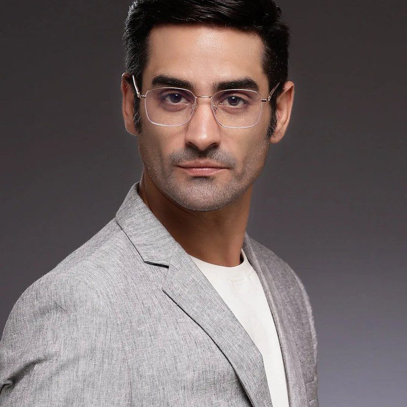 Fyrion Rose Gold Medium Full Rim RECTANGLE Computer Glasses for Men & Women — Hashtag Eyewears