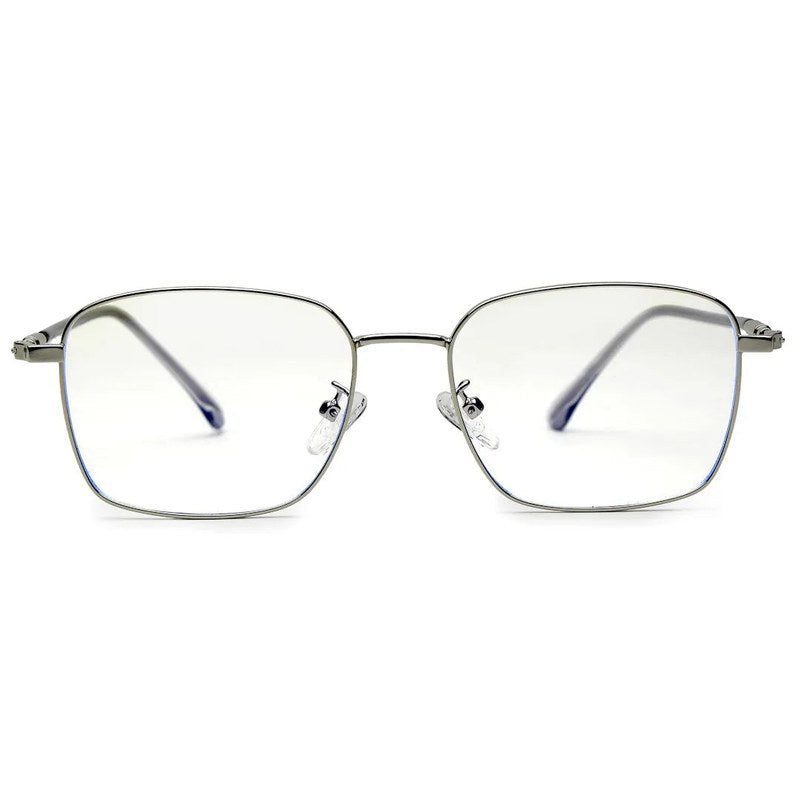 Fyrion Silver Medium Full Rim RECTANGLE Computer Glasses for Men & Women — Hashtag Eyewears