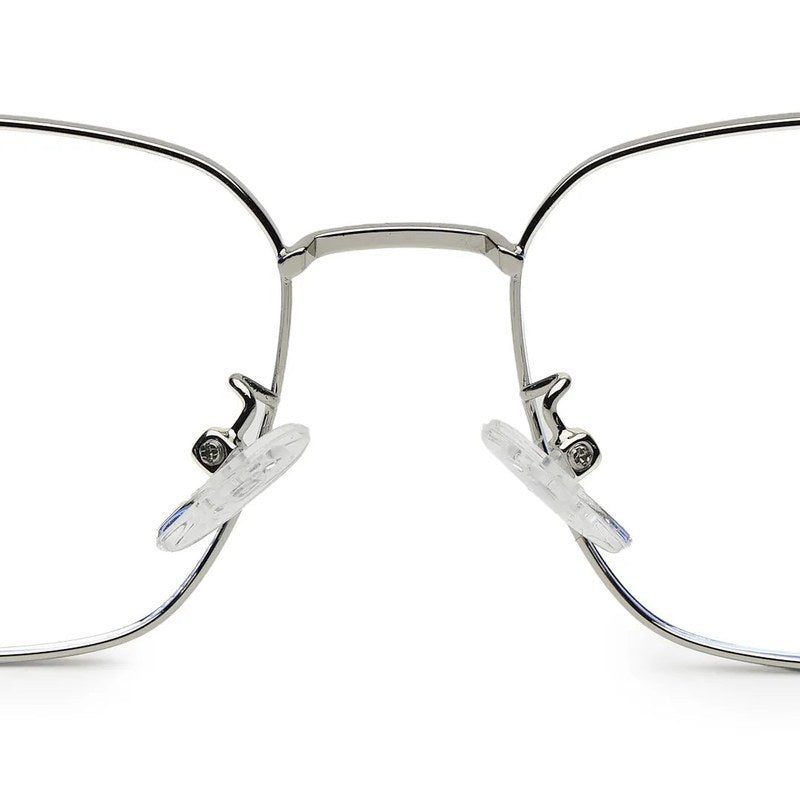 Fyrion Silver Medium Full Rim RECTANGLE Computer Glasses for Men & Women — Hashtag Eyewears