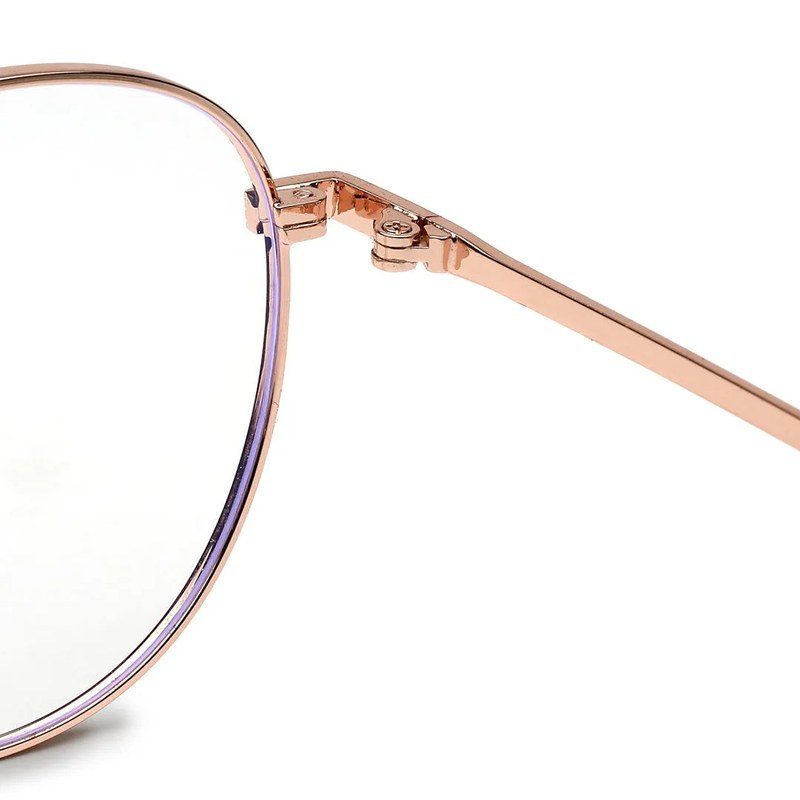Galveris Black & Rose Gold Small Full Rim Round Computer Glasses for Men & Women — Hashtag Eyewears
