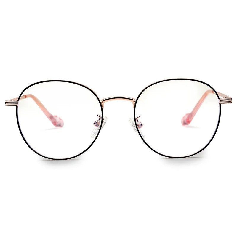 Galveris Black & Rose Gold Small Full Rim Round Computer Glasses for Men & Women — Hashtag Eyewears