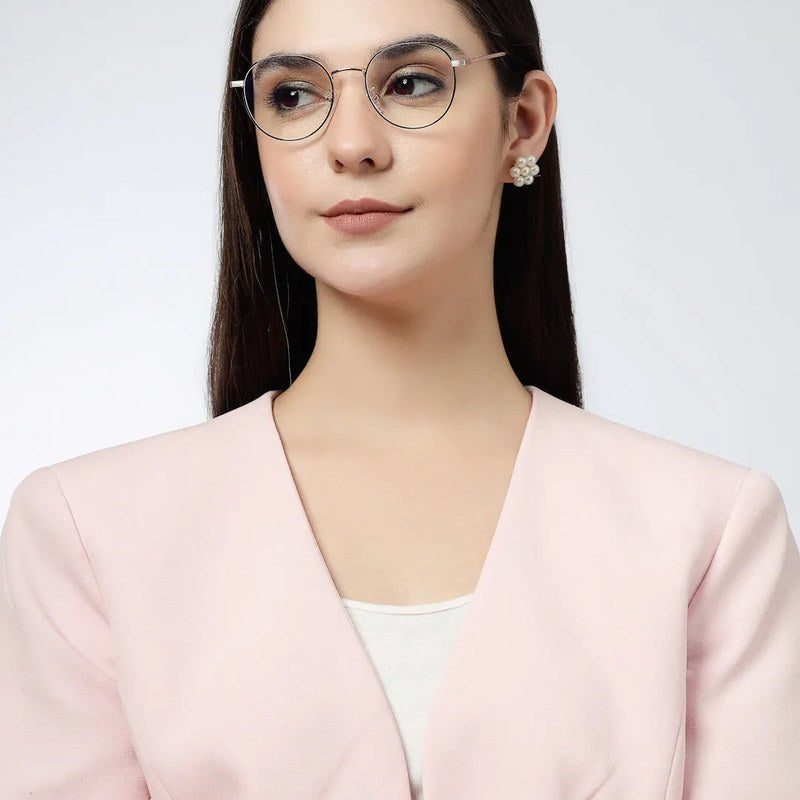 Galveris Black & Rose Gold Small Full Rim Round Computer Glasses for Men & Women — Hashtag Eyewears
