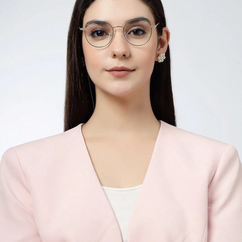 Galveris Black & Rose Gold Small Full Rim Round Computer Glasses for Men & Women — Hashtag Eyewears