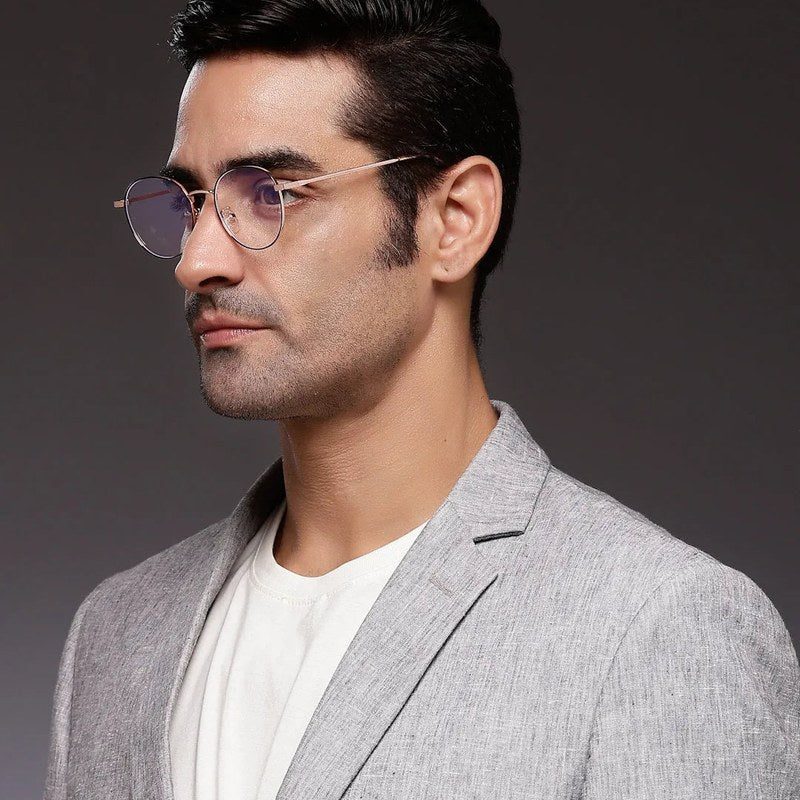 Galveris Black & Rose Gold Small Full Rim Round Computer Glasses for Men & Women — Hashtag Eyewears