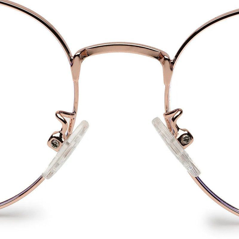 Galveris Black & Rose Gold Small Full Rim Round Computer Glasses for Men & Women — Hashtag Eyewears