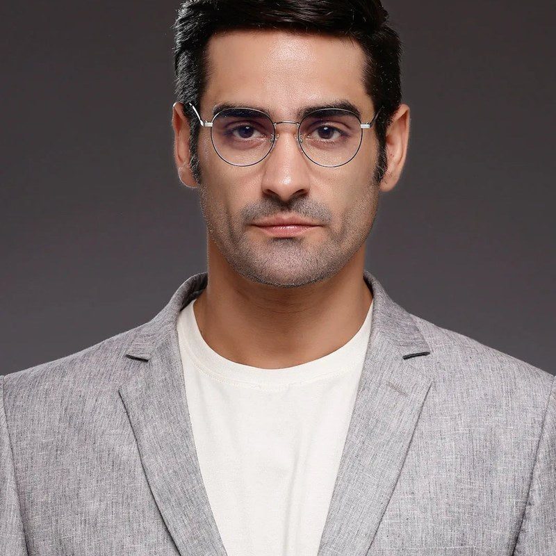 Galveris Black & Silver Small Full Rim Round Computer Glasses for Men & Women — Hashtag Eyewears