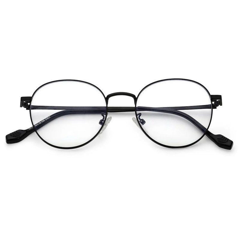 Galveris Black Small Full Rim Round Computer Glasses for Men & Women — Hashtag Eyewears