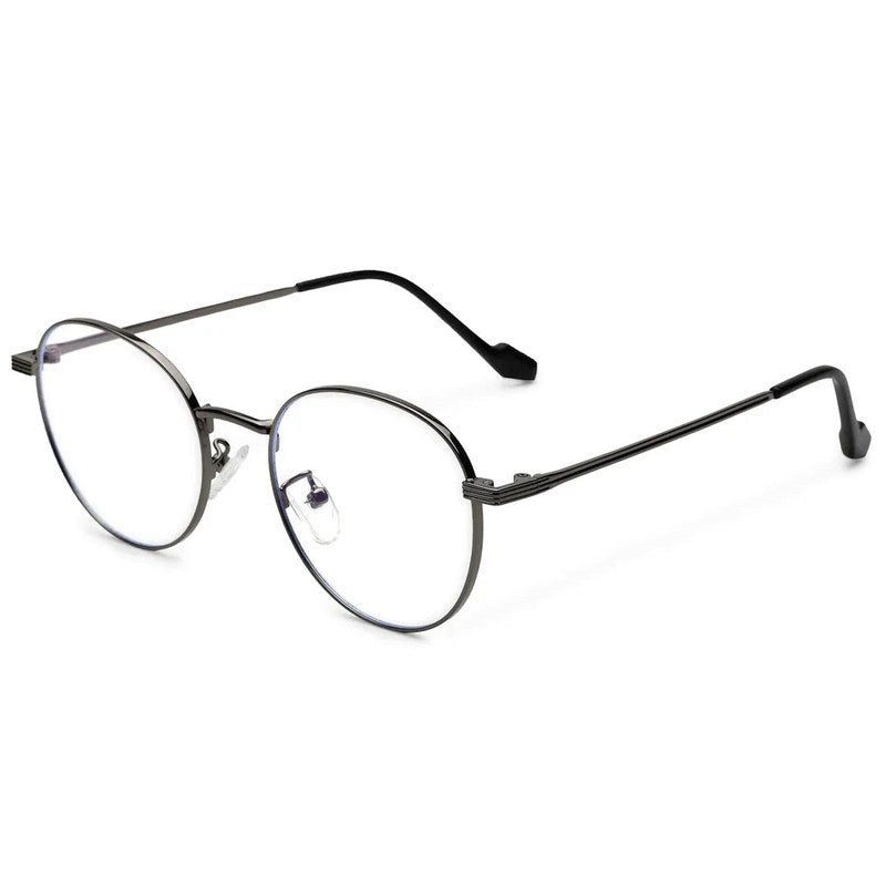 Galveris Grey Small Full Rim Round Computer Glasses for Men & Women — Hashtag Eyewears