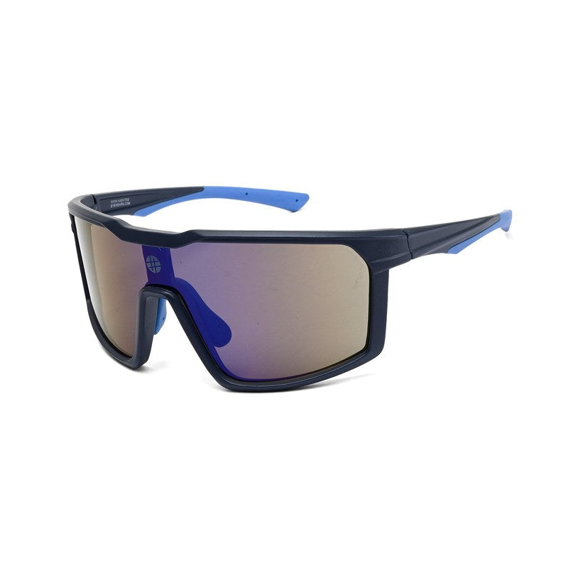 GlareX Blue & Sky Blue Large Full Rim Shield Sports Sunglasses for Men & Women — Hashtag Eyewears
