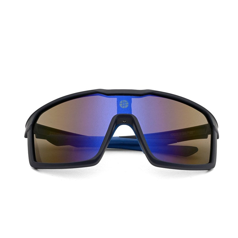 GlareX Blue & Sky Blue Large Full Rim Shield Sports Sunglasses for Men & Women — Hashtag Eyewears
