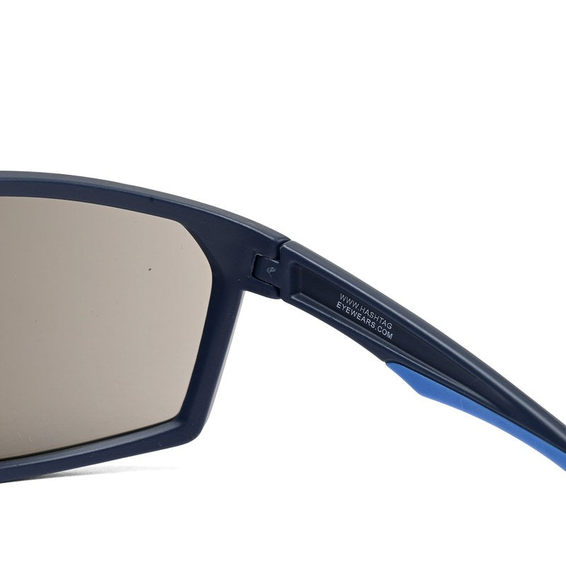 GlareX Blue & Sky Blue Large Full Rim Shield Sports Sunglasses for Men & Women — Hashtag Eyewears