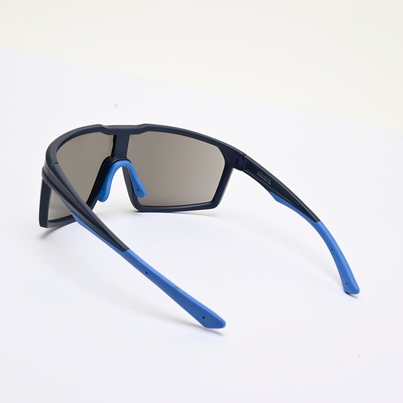 GlareX Blue & Sky Blue Large Full Rim Shield Sports Sunglasses for Men & Women — Hashtag Eyewears