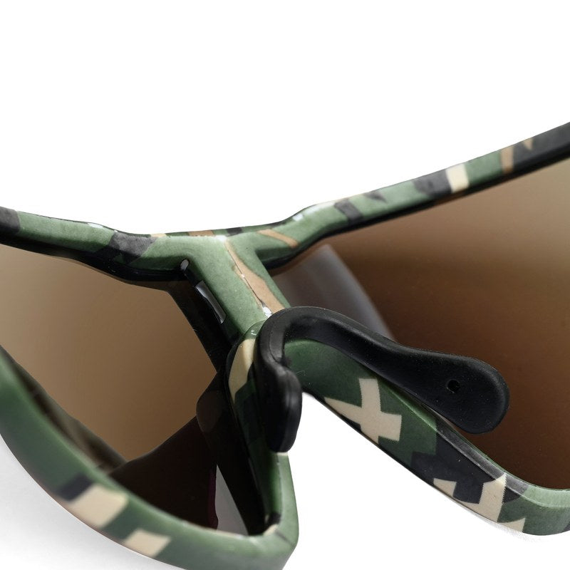 GlareX Green white Textured Large Full Rim Shield Sports Sunglasses for Men & Women — Hashtag Eyewears