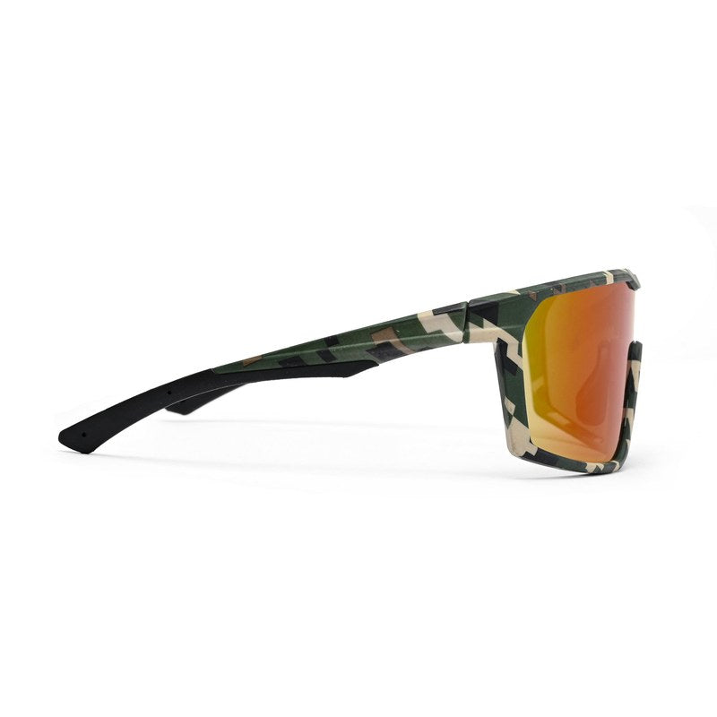 GlareX Green white Textured Large Full Rim Shield Sports Sunglasses for Men & Women — Hashtag Eyewears