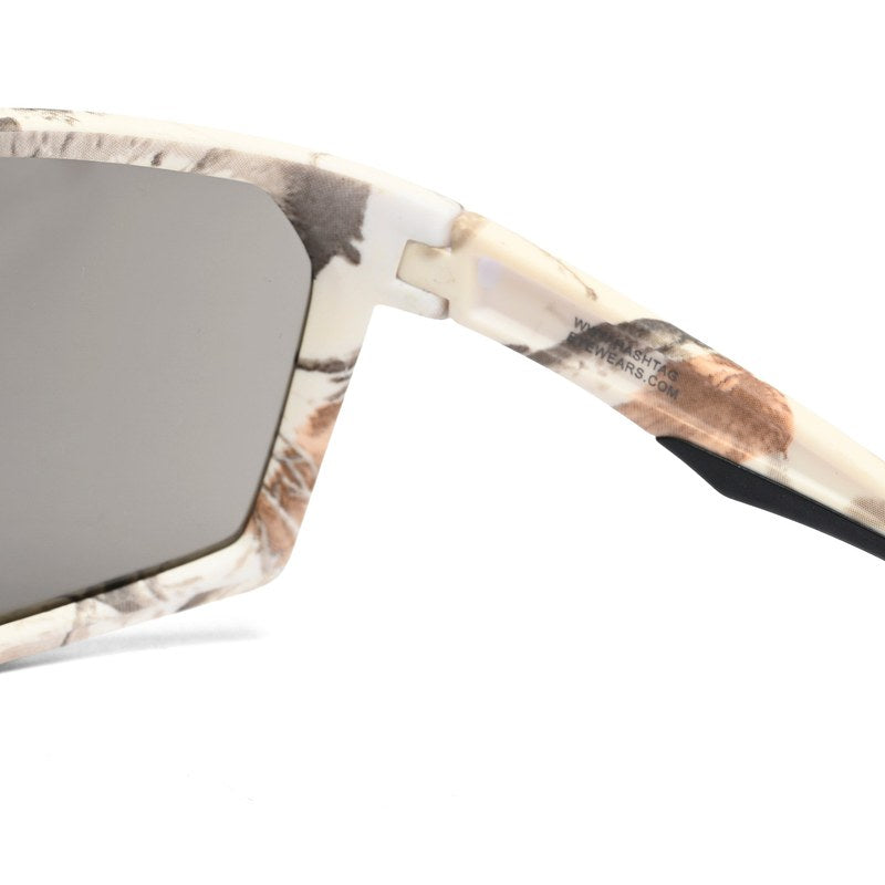 GlareX White Greay Textured Large Full Rim Shield Sports Sunglasses for Men & Women — Hashtag Eyewears