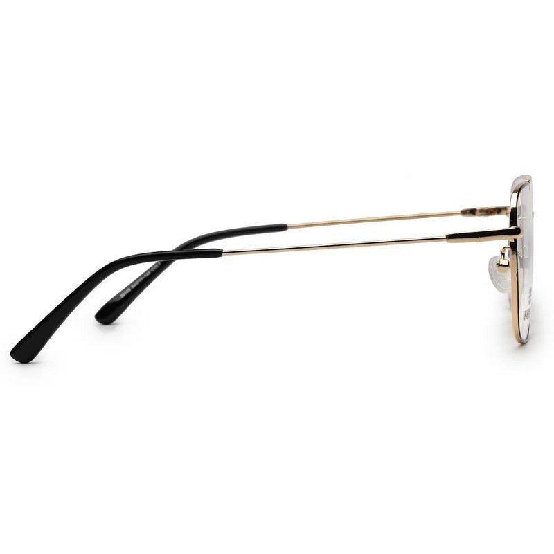Glowra Black-Gold Medium Full Rim Square with Lock Side Hinges Eyeglasses for Men & Women — Hashtag Eyewears