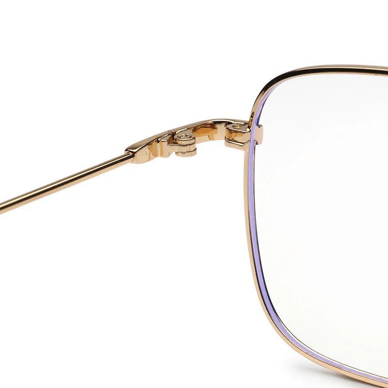 Glowra Black-Gold Medium Full Rim Square with Lock Side Hinges Eyeglasses for Men & Women — Hashtag Eyewears