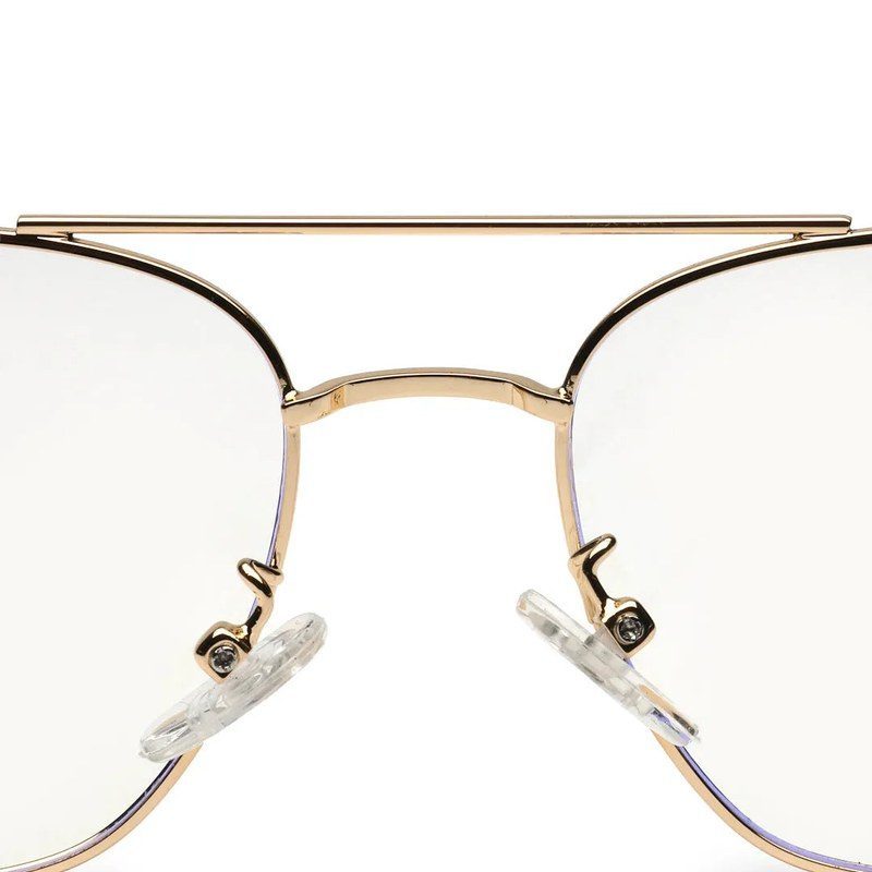 Glowra Black-Gold Medium Full Rim Square with Lock Side Hinges Eyeglasses for Men & Women — Hashtag Eyewears