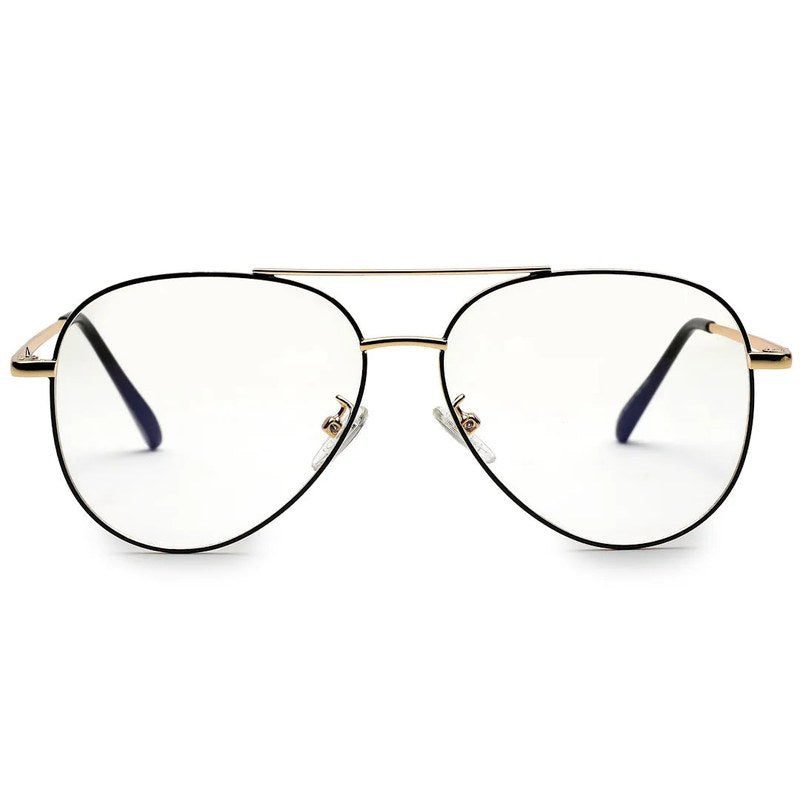 Gravion Black & Golden Medium Full Rim Aviator Computer Glasses for Men & Women — Hashtag Eyewears