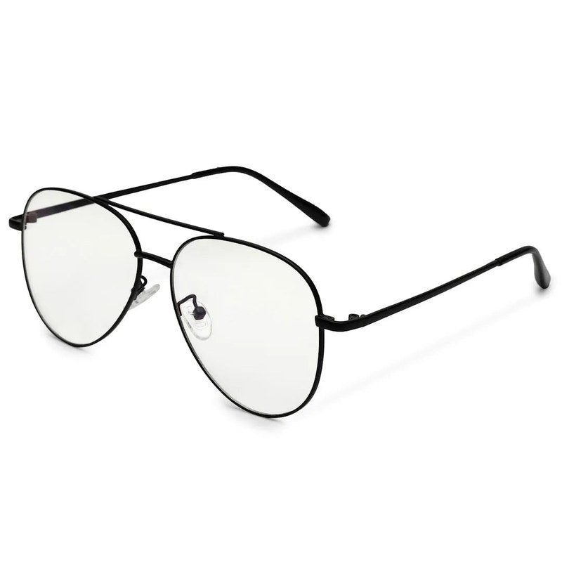Gravion Black Medium Full Rim Aviator Computer Glasses for Men & Women — Hashtag Eyewears