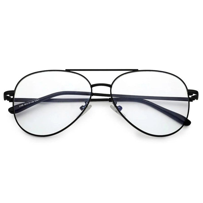 Gravion Black Medium Full Rim Aviator Computer Glasses for Men & Women — Hashtag Eyewears