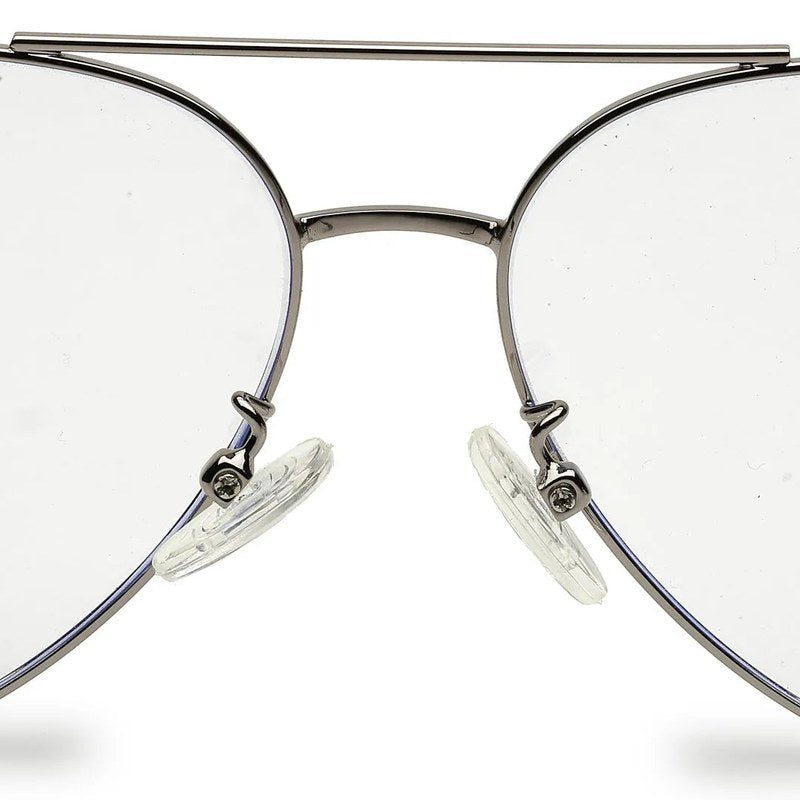 Gravion Blue & Grey Medium Full Rim Aviator Computer Glasses for Men & Women — Hashtag Eyewears