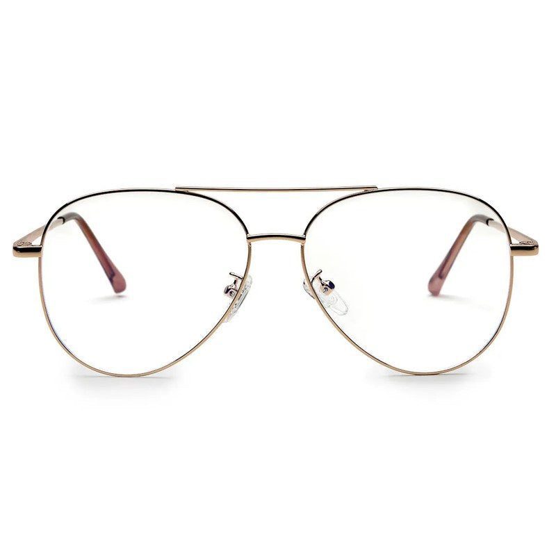 Gravion Golden Medium Full Rim Aviator Computer Glasses for Men & Women — Hashtag Eyewears