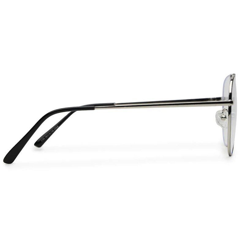Gravion Silver & Black Medium Full Rim Aviator Computer Glasses for Men & Women — Hashtag Eyewears