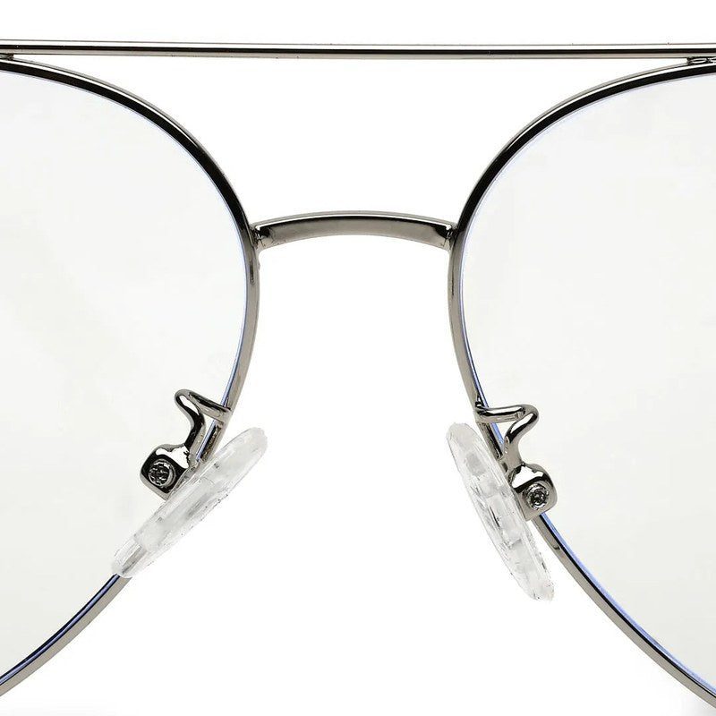 Gravion Silver Medium Full Rim Aviator Computer Glasses for Men & Women — Hashtag Eyewears