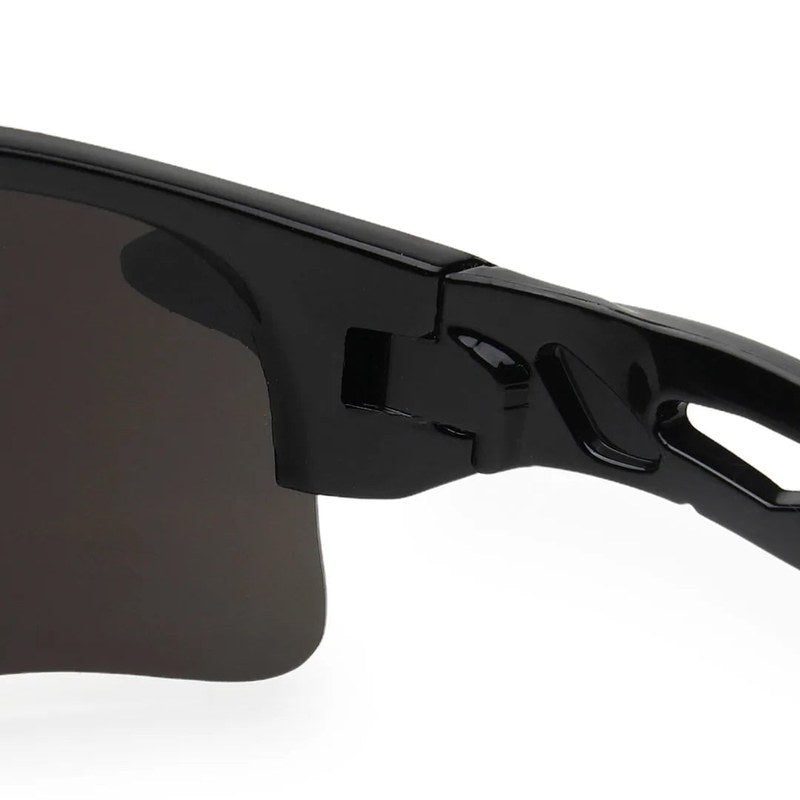 Griffey Black/Blue/Black Medium Half Rim Shield Sports Sunglasses for Men & Women — Hashtag Eyewears