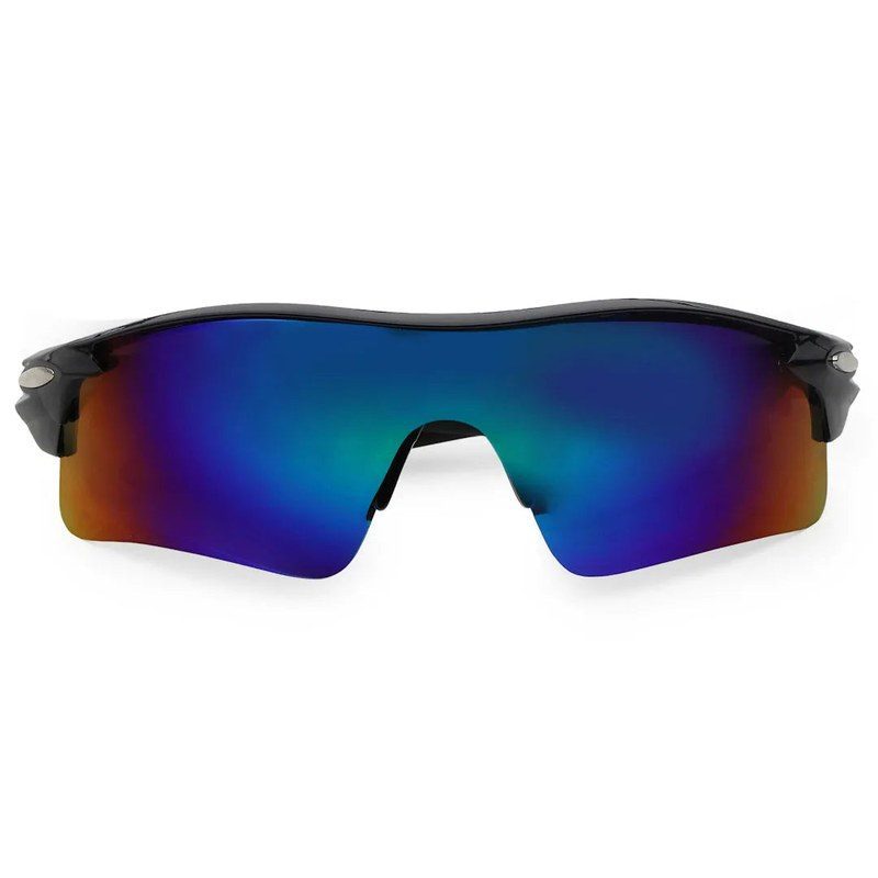 Griffey Black/Blue/Black Medium Half Rim Shield Sports Sunglasses for Men & Women — Hashtag Eyewears