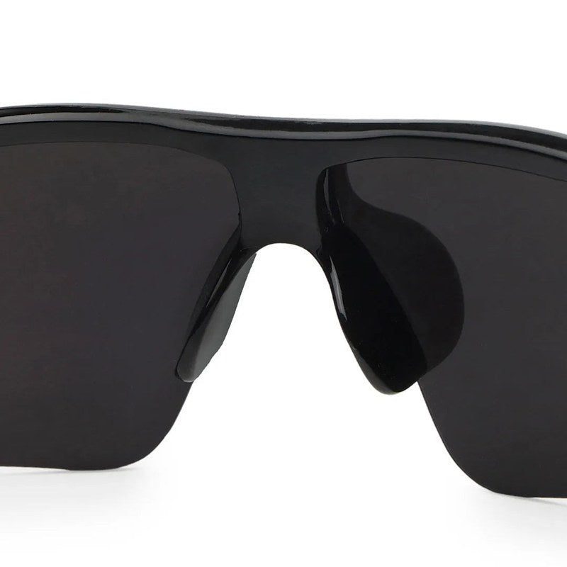 Griffey Black/Blue/Black Medium Half Rim Shield Sports Sunglasses for Men & Women — Hashtag Eyewears